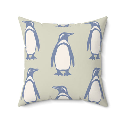 Penguin Periwinkle Faux Suede Pillow