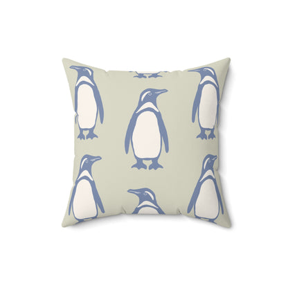 Penguin Periwinkle Faux Suede Pillow