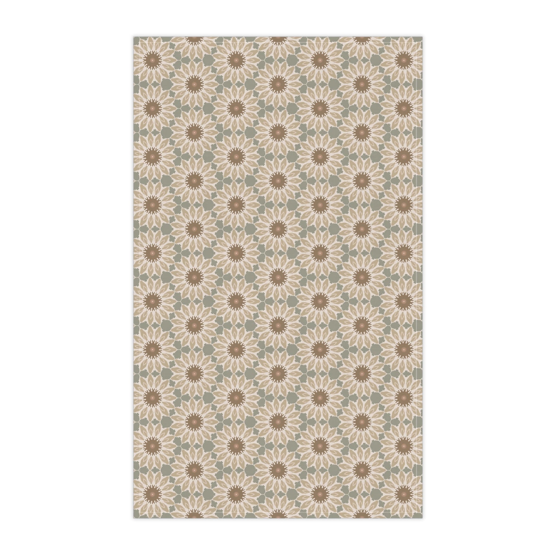 Bloom Mosaic Tea Towel with hand - drawn artwork - Flourish Moon Studio