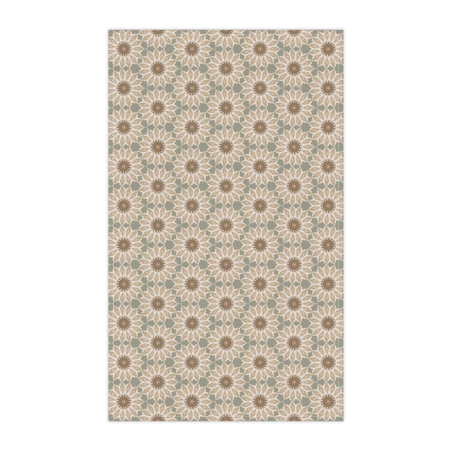 Bloom Mosaic Tea Towel with hand - drawn artwork - Flourish Moon Studio