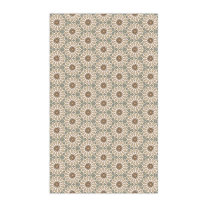 Bloom Mosaic Tea Towel with hand - drawn artwork - Flourish Moon Studio