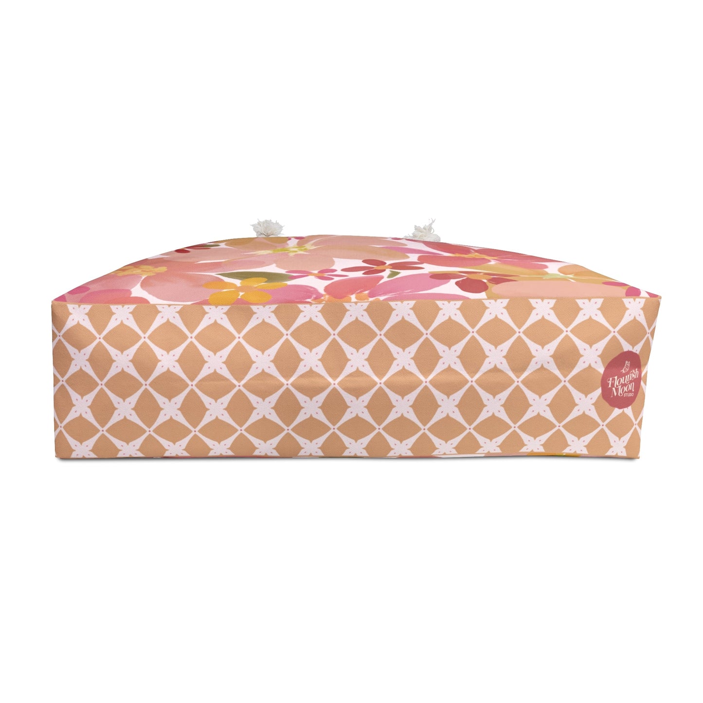 Blossom Blush Weekender Bag with hand - drawn artwork - Flourish Moon Studio