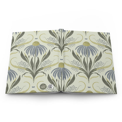 Bluebird Meadow Hardcover Journal with hand - drawn artwork - Flourish Moon Studio