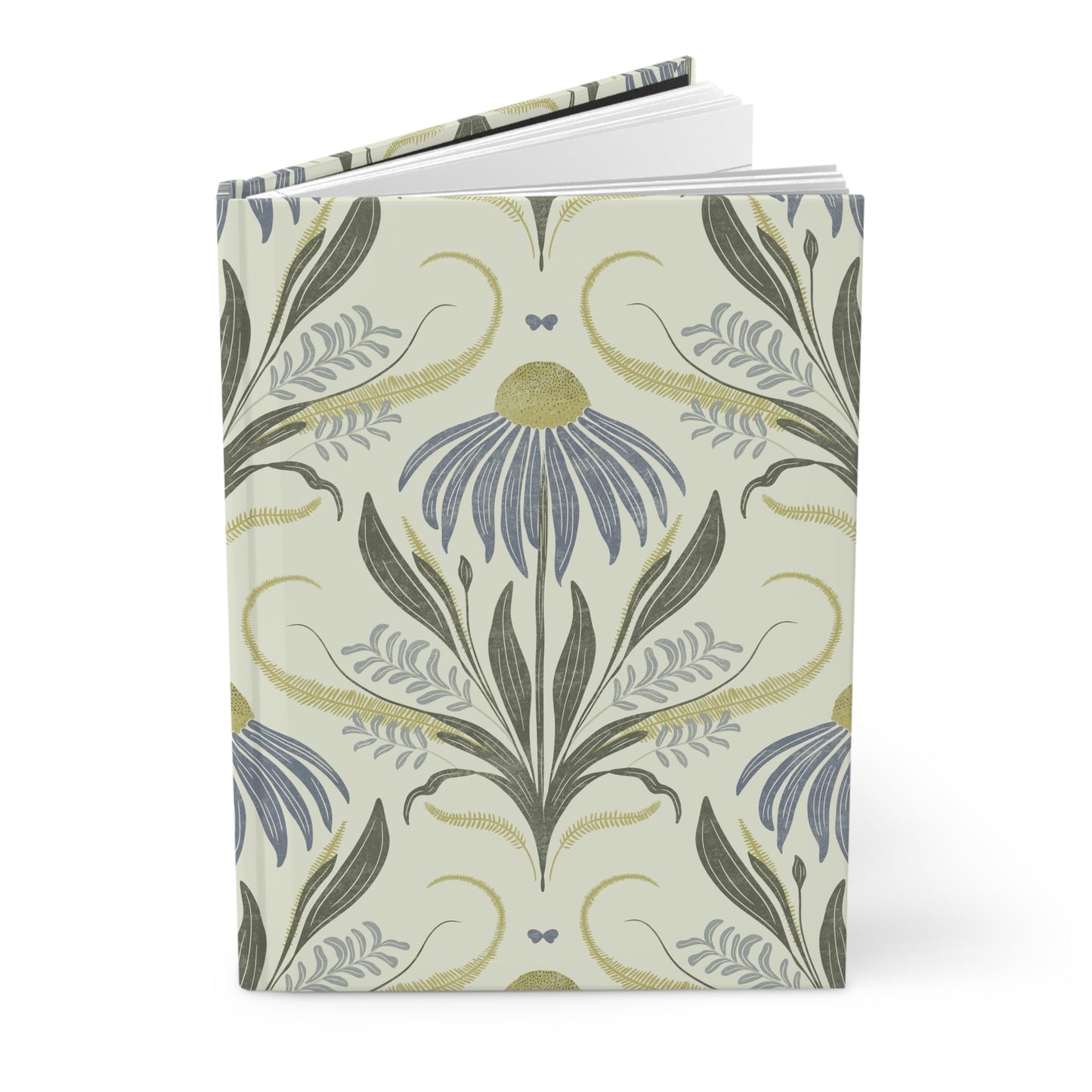 Bluebird Meadow Hardcover Journal with hand - drawn artwork - Flourish Moon Studio