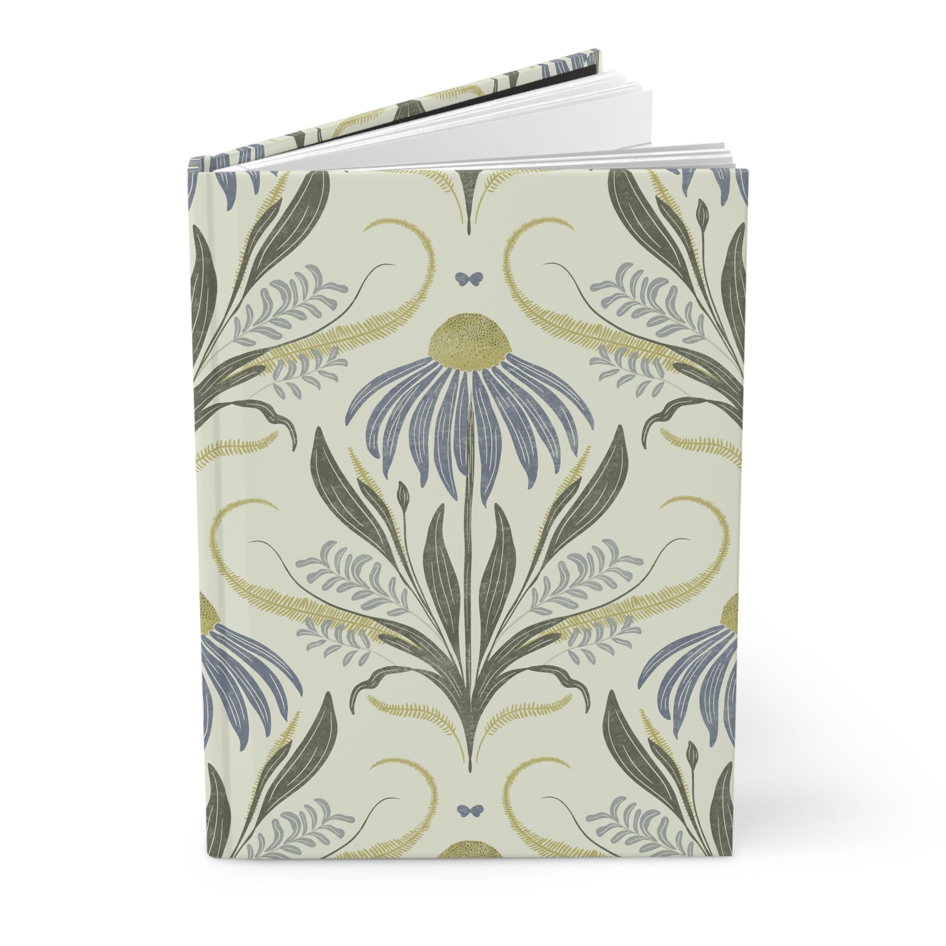 Bluebird Meadow Hardcover Journal with hand - drawn artwork - Flourish Moon Studio