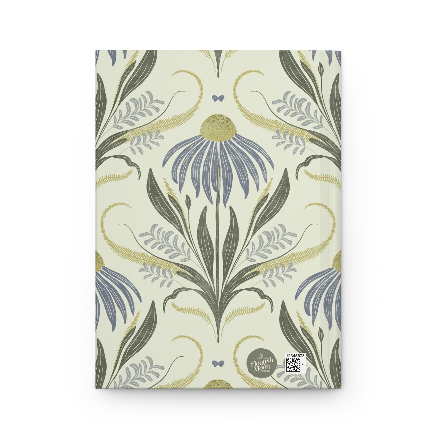 Bluebird Meadow Hardcover Journal with hand - drawn artwork - Flourish Moon Studio