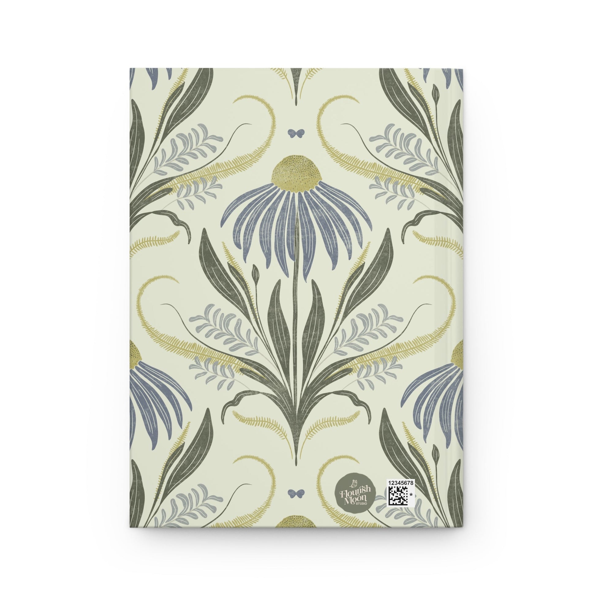 Bluebird Meadow Hardcover Journal with hand - drawn artwork - Flourish Moon Studio