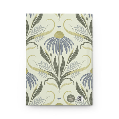 Bluebird Meadow Hardcover Journal with hand - drawn artwork - Flourish Moon Studio
