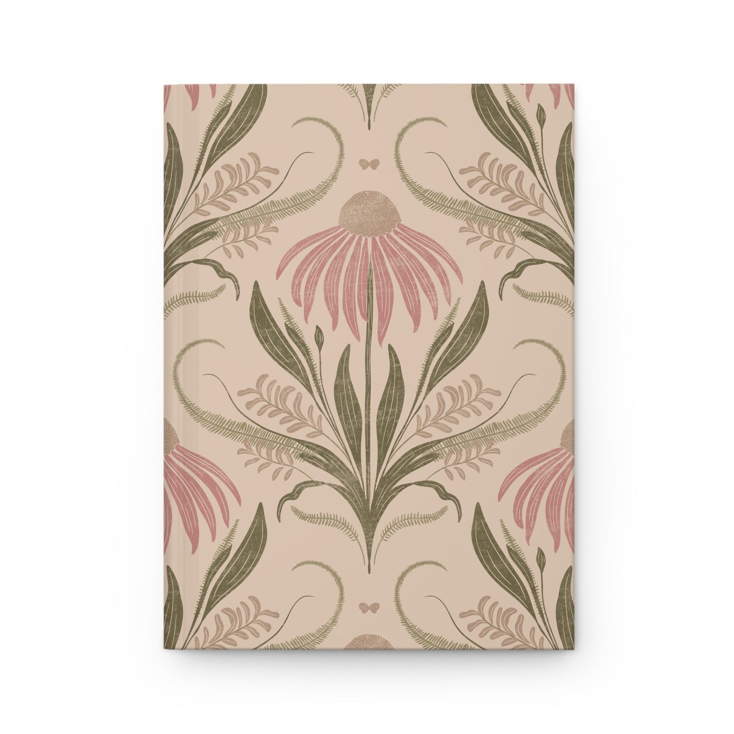 Blush Meadow Bloom Hardcover Journal with hand - drawn artwork - Flourish Moon Studio