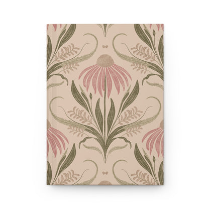 Blush Meadow Bloom Hardcover Journal with hand - drawn artwork - Flourish Moon Studio