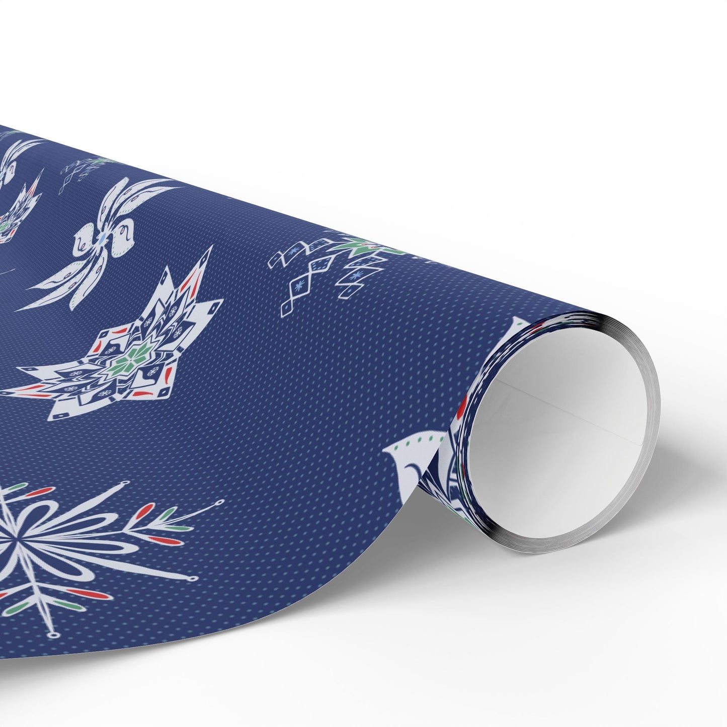 Charming Holiday Snowflake Wrapping Paper with hand - drawn artwork - Flourish Moon Studio