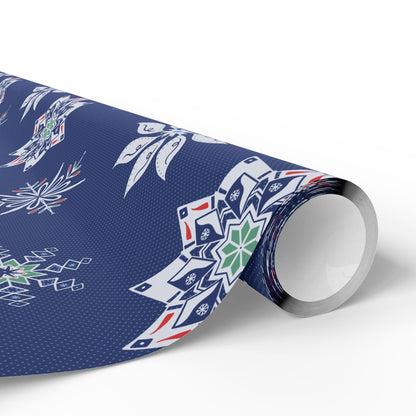 Charming Holiday Snowflake Wrapping Paper with hand - drawn artwork - Flourish Moon Studio