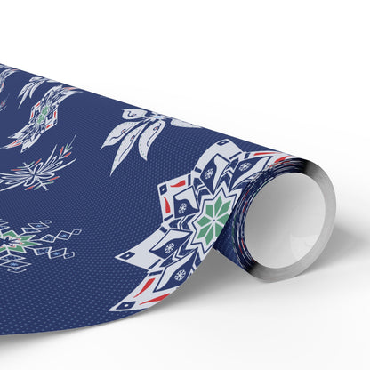 Charming Holiday Snowflake Wrapping Paper with hand - drawn artwork - Flourish Moon Studio