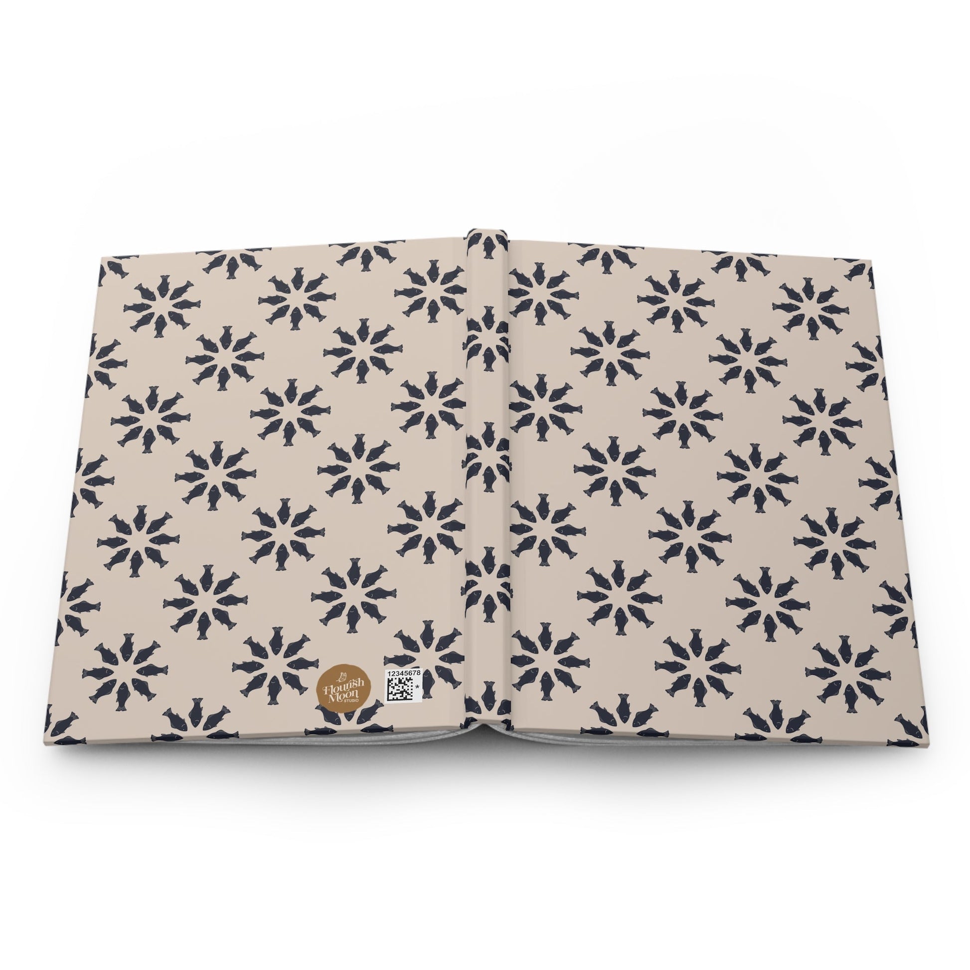 Circle of Tides Hardcover Journal with hand - drawn artwork - Flourish Moon Studio