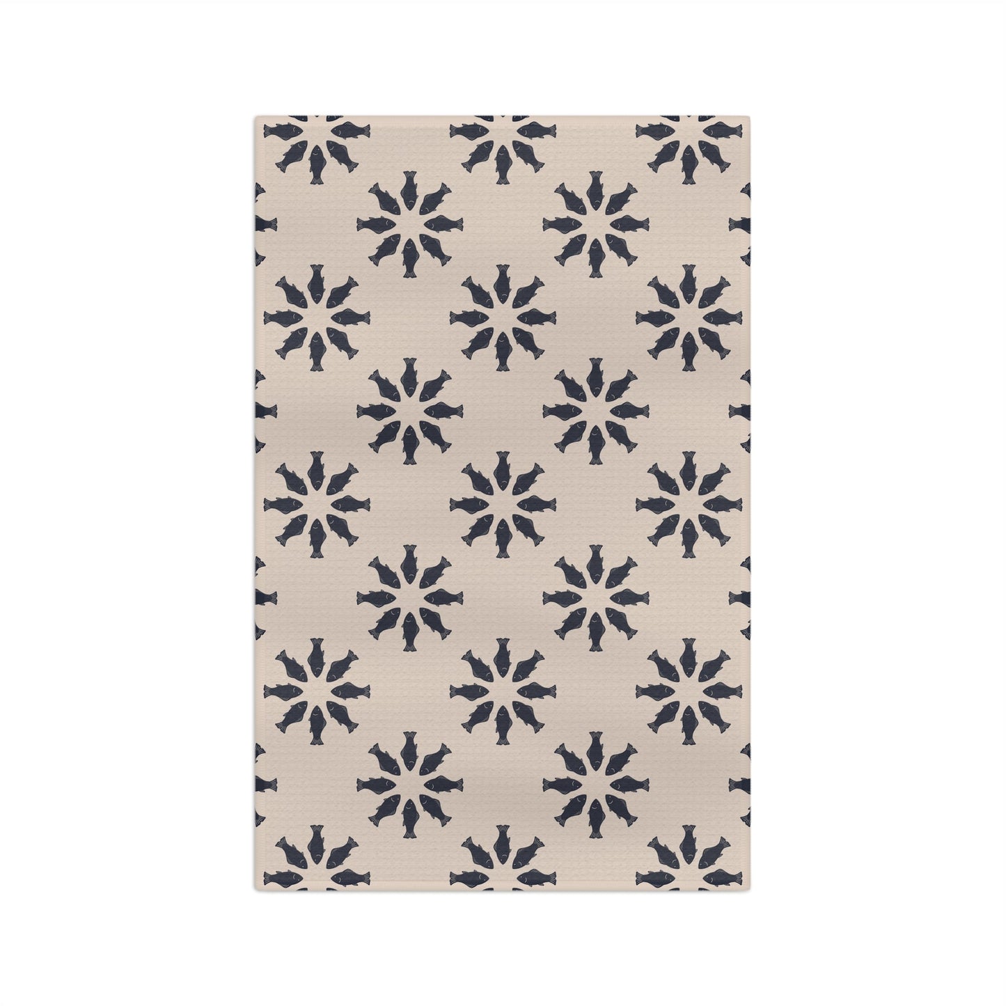 Circle of Tides Microfiber Waffle Kitchen Towel with hand - drawn artwork - Flourish Moon Studio