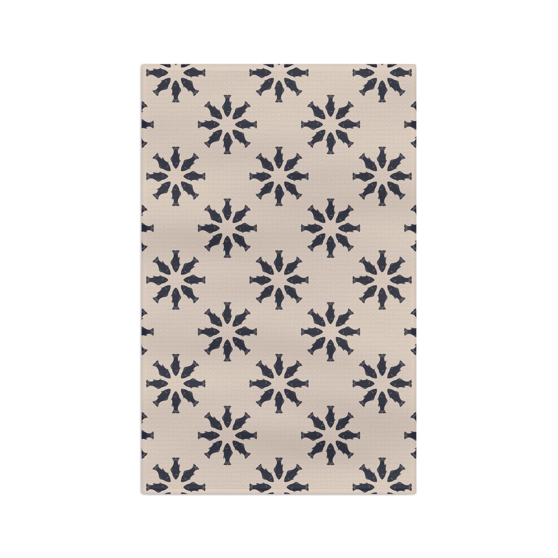 Circle of Tides Microfiber Waffle Kitchen Towel with hand - drawn artwork - Flourish Moon Studio
