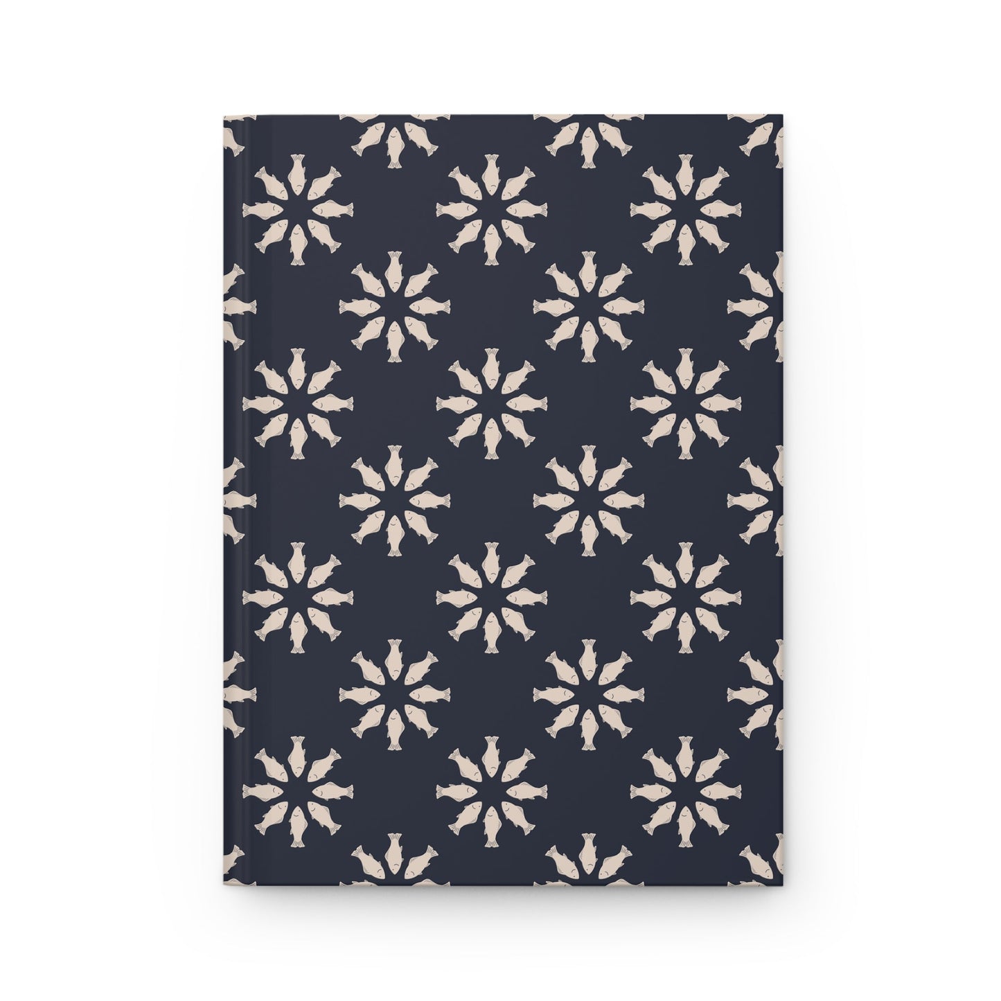 Circle of Tides Navy Hardcover Journal with hand - drawn artwork - Flourish Moon Studio