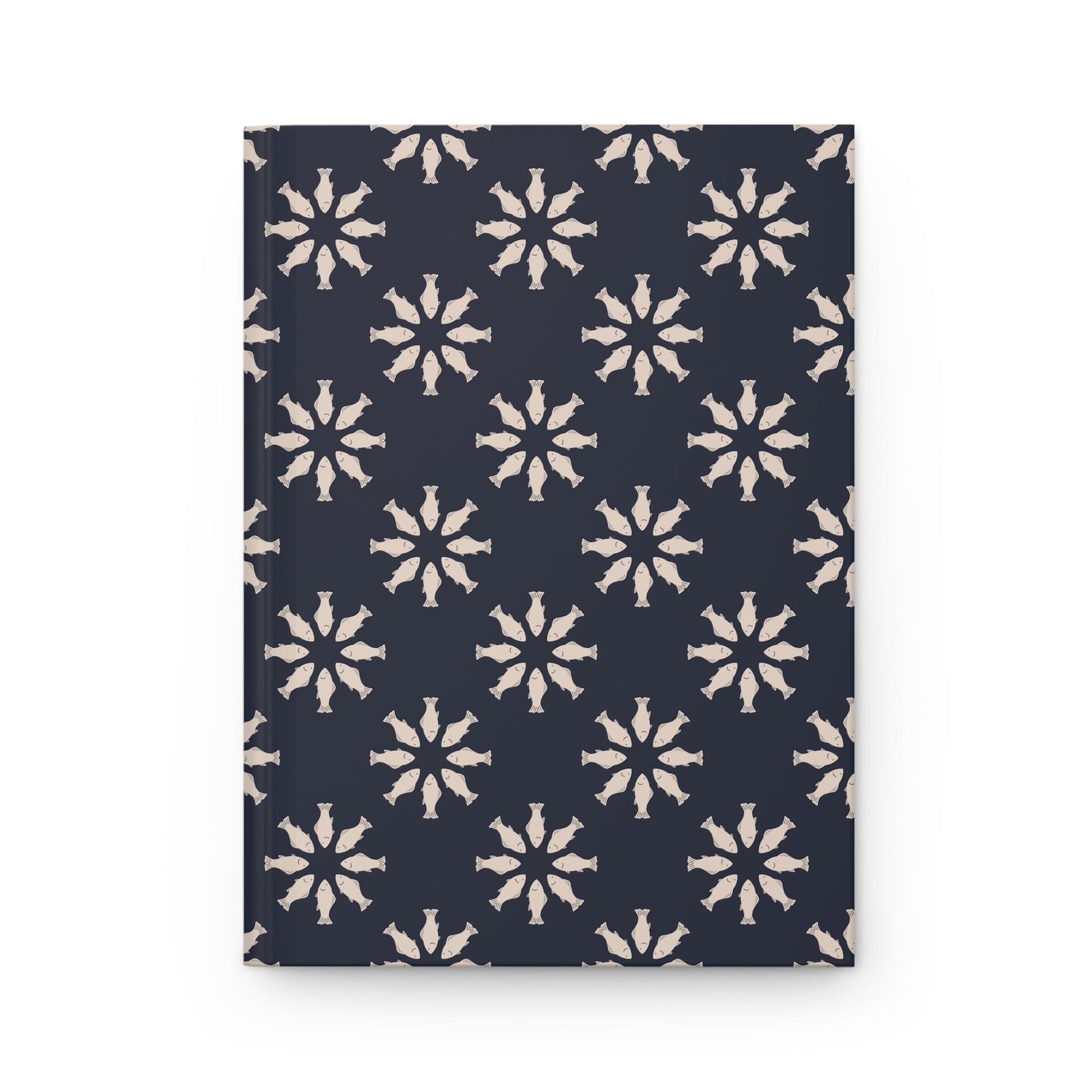 Circle of Tides Navy Hardcover Journal with hand - drawn artwork - Flourish Moon Studio
