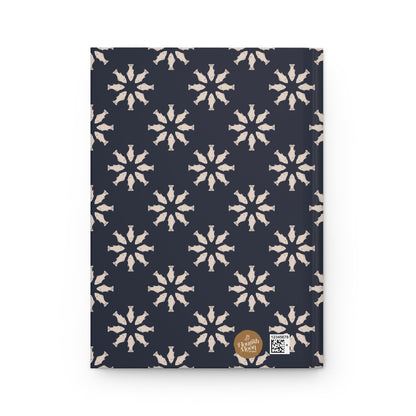 Circle of Tides Navy Hardcover Journal with hand - drawn artwork - Flourish Moon Studio
