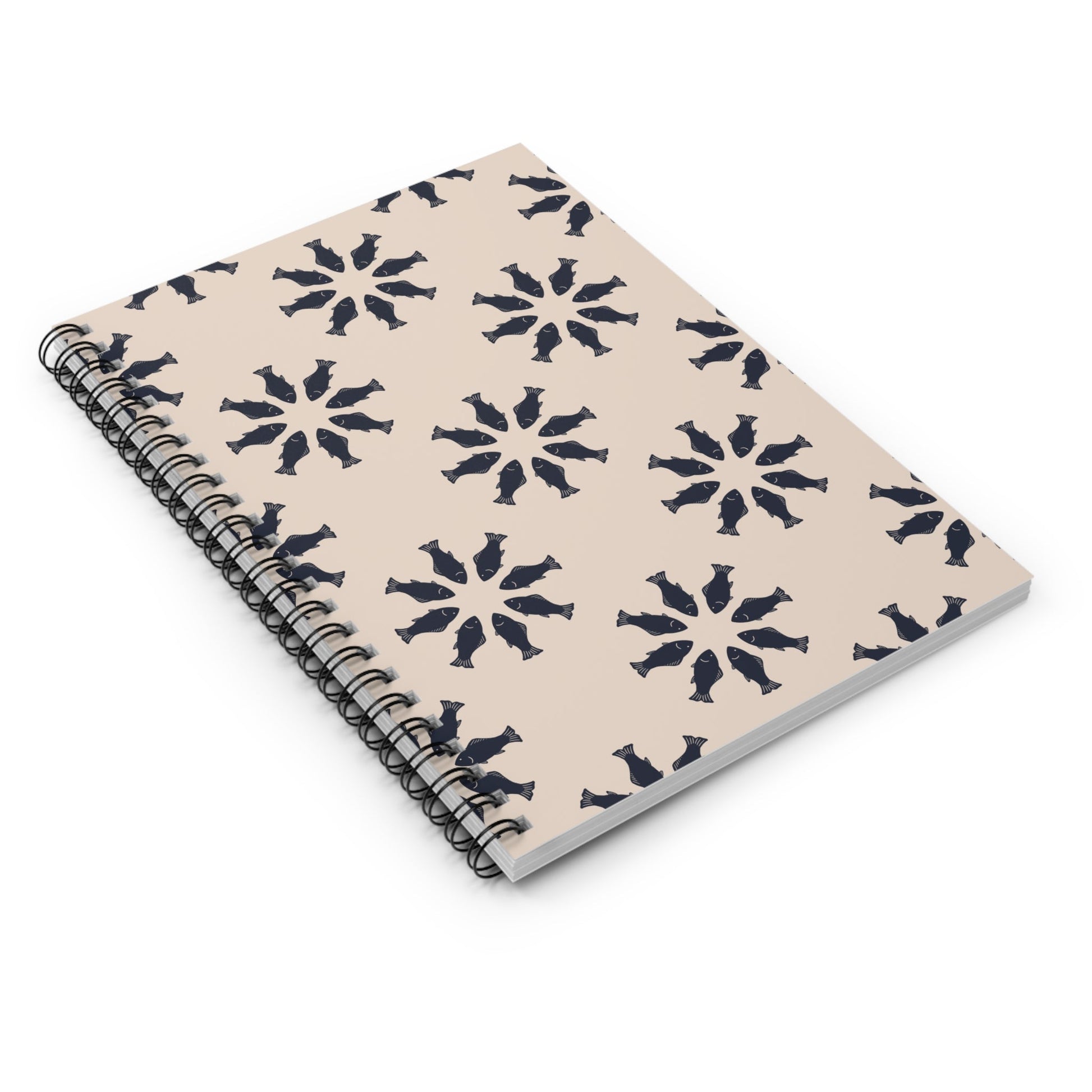 Circle of Tides Spiral Notebook with hand - drawn artwork - Flourish Moon Studio