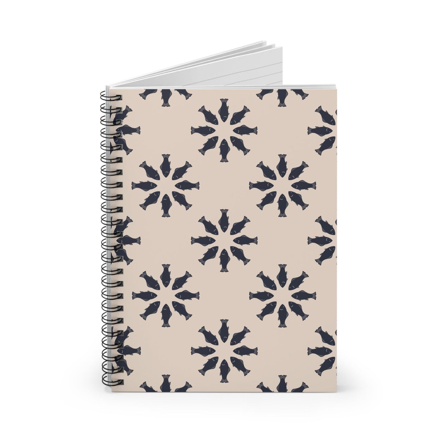 Circle of Tides Spiral Notebook with hand - drawn artwork - Flourish Moon Studio