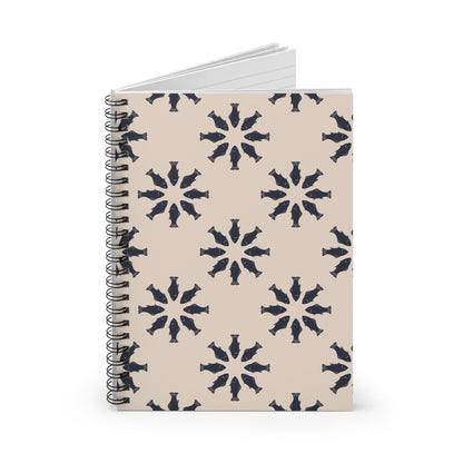 Circle of Tides Spiral Notebook with hand - drawn artwork - Flourish Moon Studio