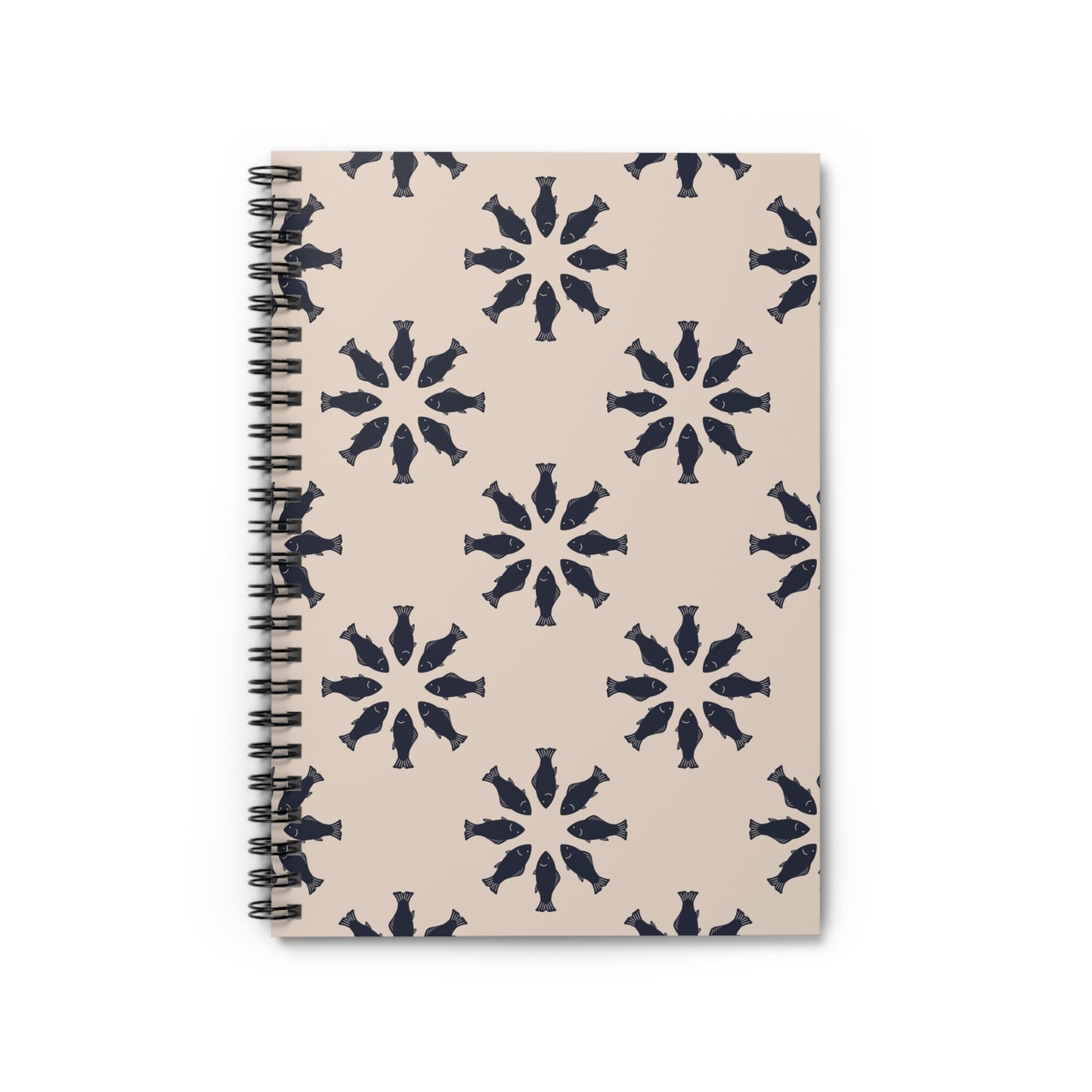 Circle of Tides Spiral Notebook with hand - drawn artwork - Flourish Moon Studio