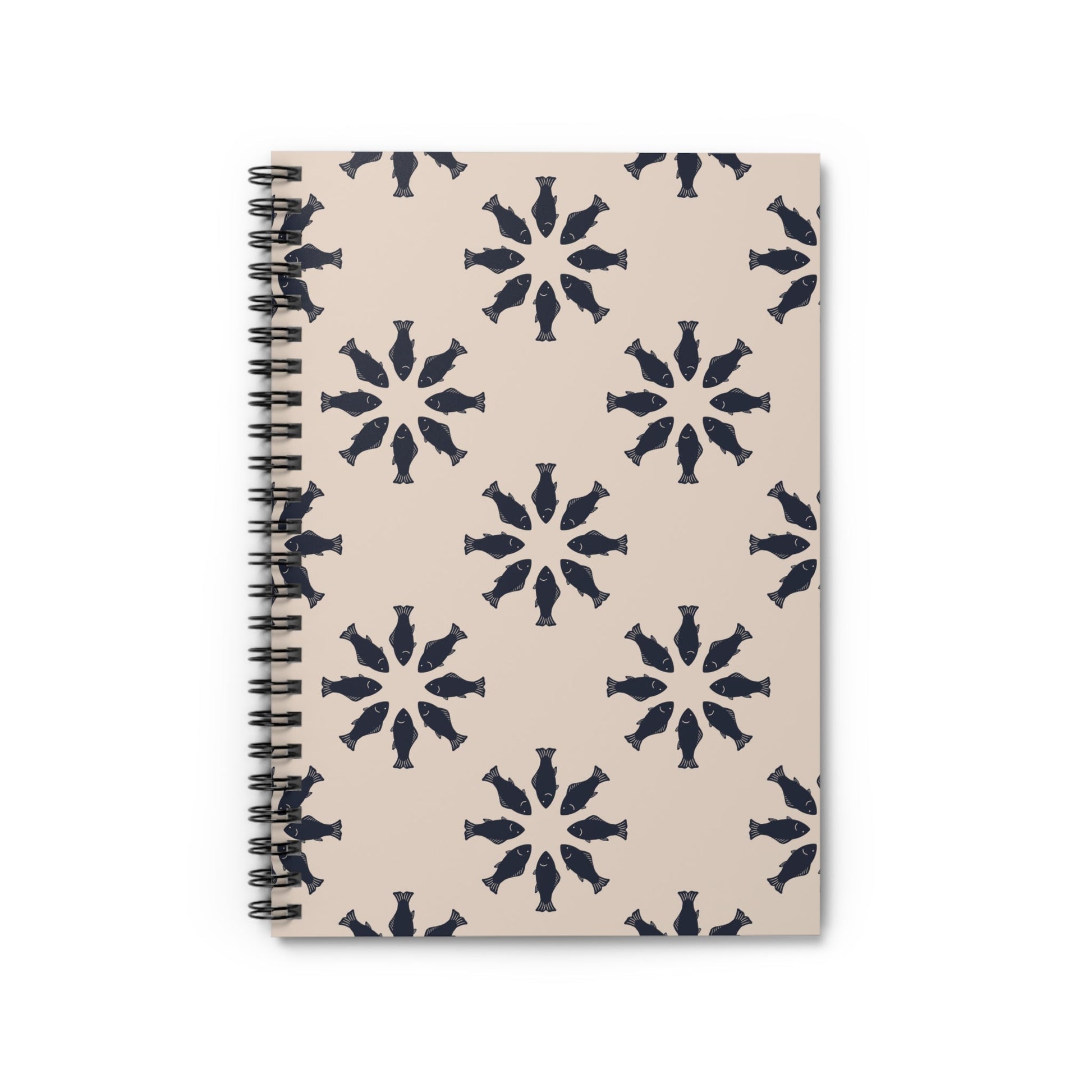 Circle of Tides Spiral Notebook with hand - drawn artwork - Flourish Moon Studio