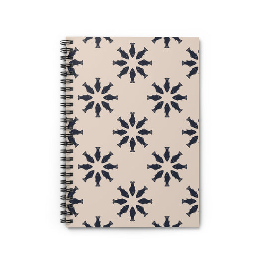 Circle of Tides Spiral Notebook with hand - drawn artwork - Flourish Moon Studio