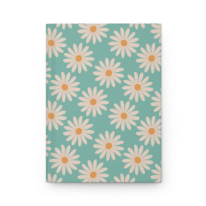 Daisies Hardcover Journal with hand - drawn artwork - Flourish Moon Studio