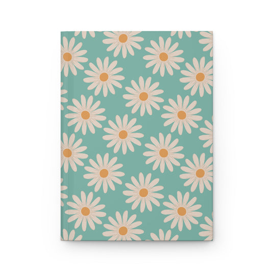 Daisies Hardcover Journal with hand - drawn artwork - Flourish Moon Studio