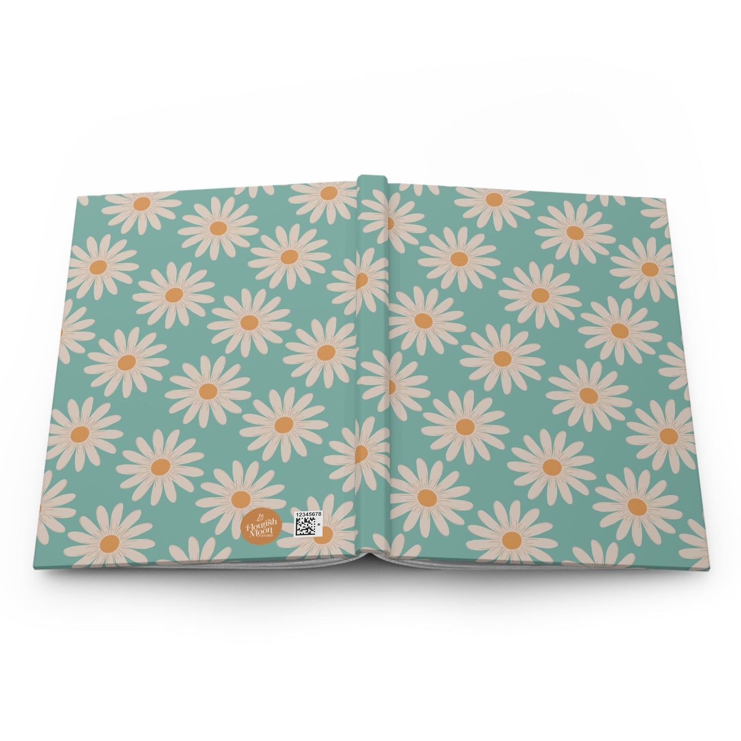 Daisies Hardcover Journal with hand - drawn artwork - Flourish Moon Studio