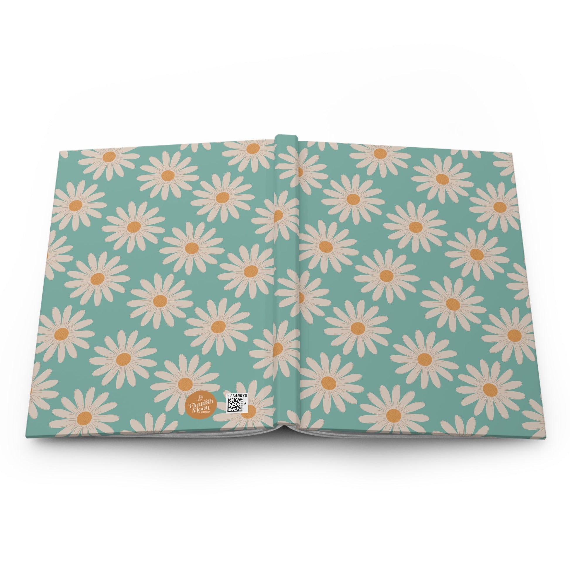 Daisies Hardcover Journal with hand - drawn artwork - Flourish Moon Studio