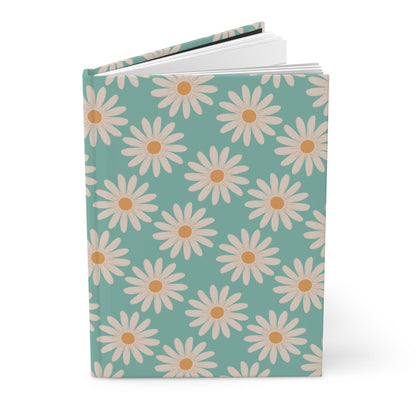 Daisies Hardcover Journal with hand - drawn artwork - Flourish Moon Studio