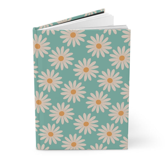 Daisies Hardcover Journal with hand - drawn artwork - Flourish Moon Studio