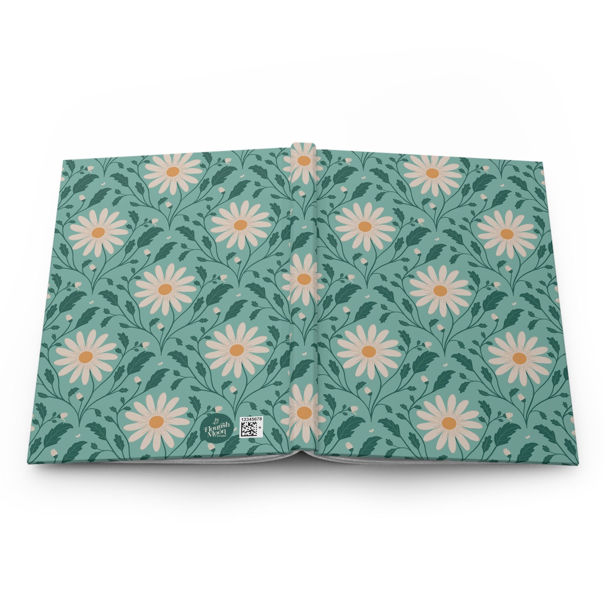 Daisy Daydream Hardcover Journal with hand - drawn artwork - Flourish Moon Studio