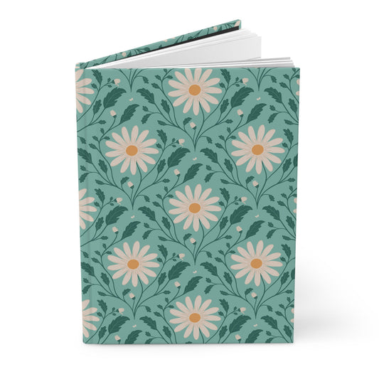 Daisy Daydream Hardcover Journal with hand - drawn artwork - Flourish Moon Studio