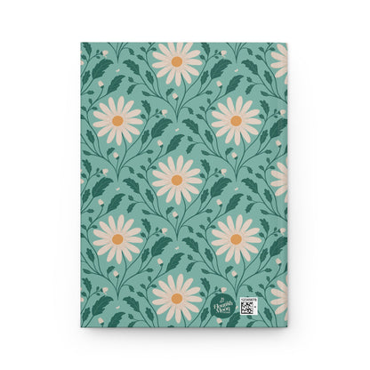 Daisy Daydream Hardcover Journal with hand - drawn artwork - Flourish Moon Studio