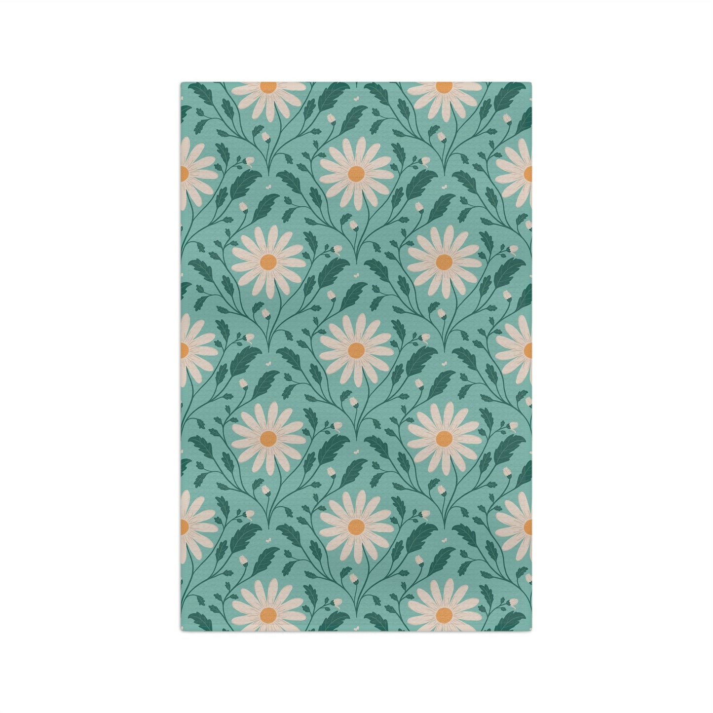 Daisy Daydream Microfiber Waffle Kitchen Towel with hand - drawn artwork - Flourish Moon Studio