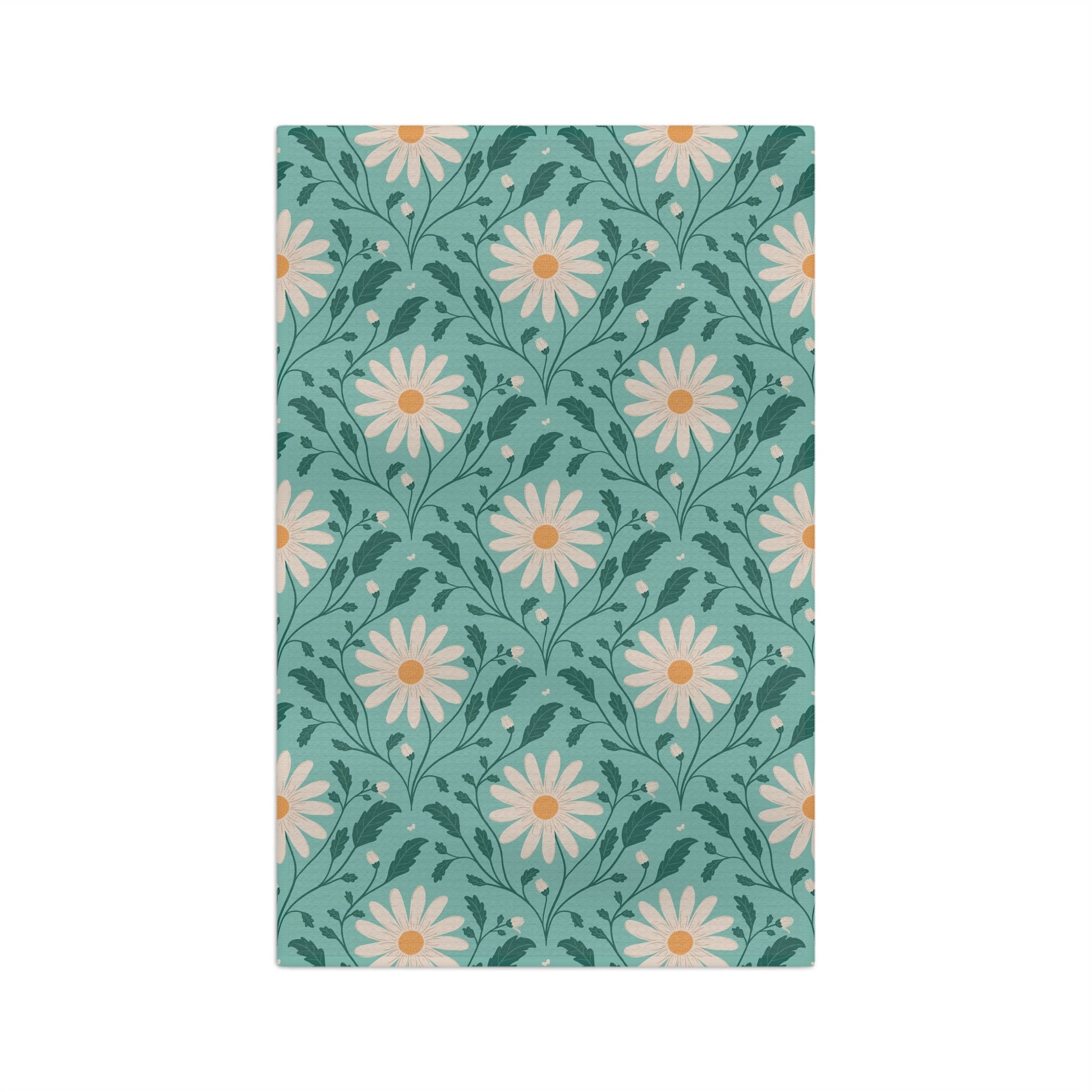 Daisy Daydream Microfiber Waffle Kitchen Towel with hand - drawn artwork - Flourish Moon Studio