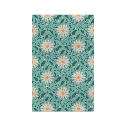 Daisy Daydream Microfiber Waffle Kitchen Towel with hand - drawn artwork - Flourish Moon Studio