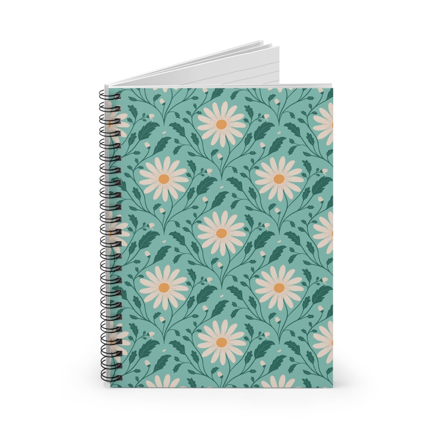 Daisy Daydream Spiral Notebook with hand - drawn artwork - Flourish Moon Studio