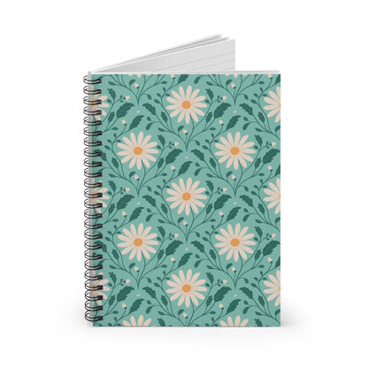 Daisy Daydream Spiral Notebook with hand - drawn artwork - Flourish Moon Studio
