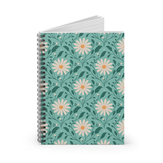 Daisy Daydream Spiral Notebook with hand - drawn artwork - Flourish Moon Studio