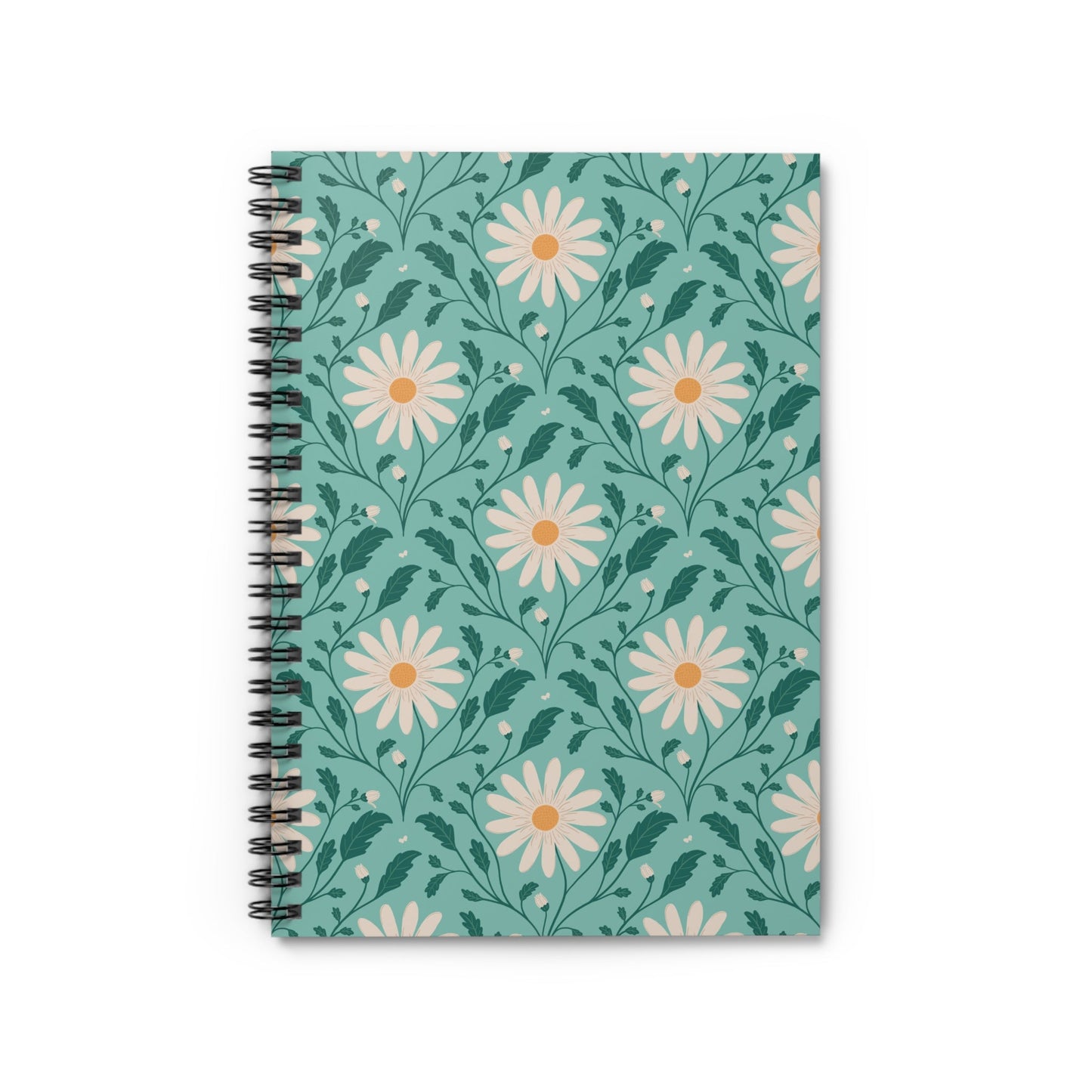 Daisy Daydream Spiral Notebook with hand - drawn artwork - Flourish Moon Studio