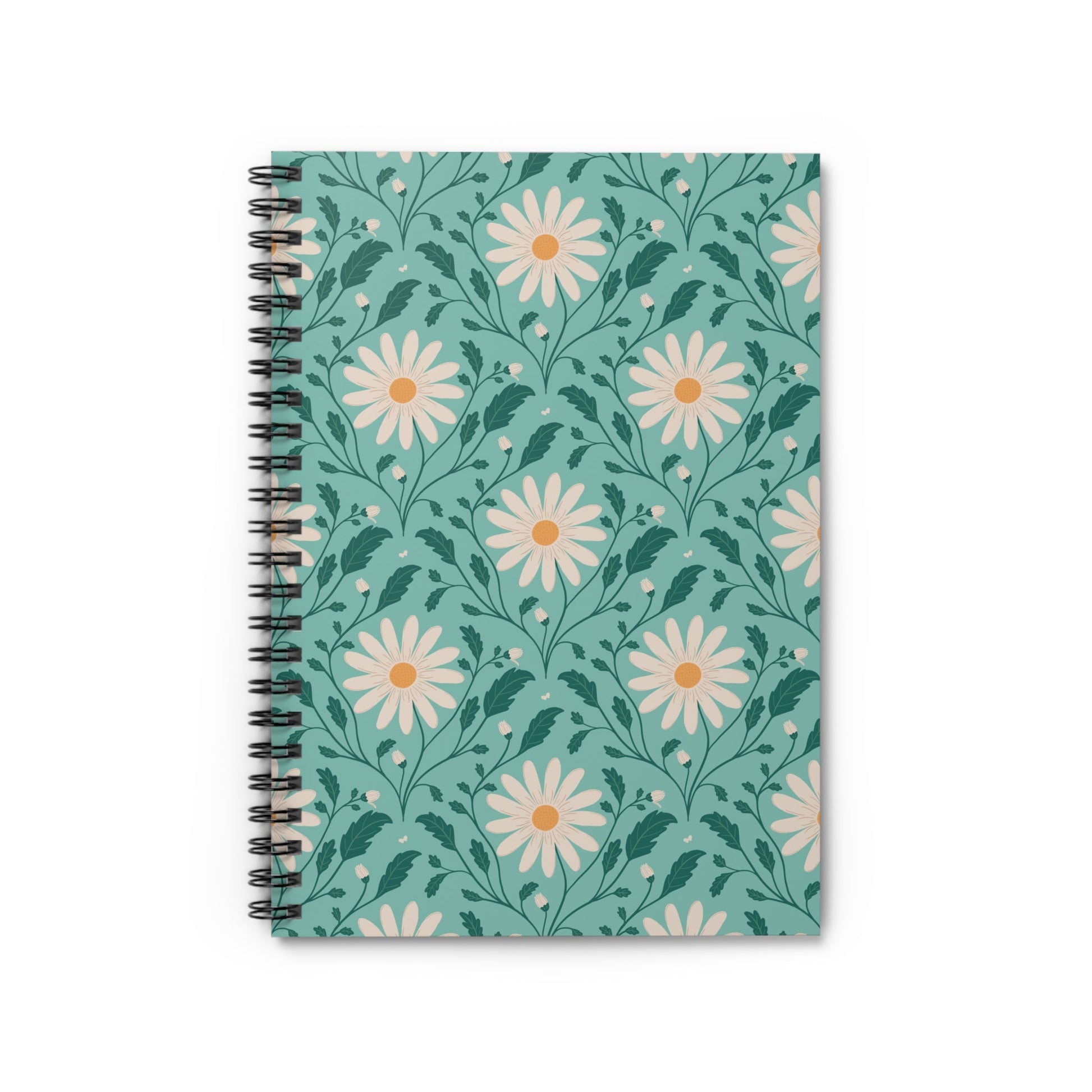 Daisy Daydream Spiral Notebook with hand - drawn artwork - Flourish Moon Studio