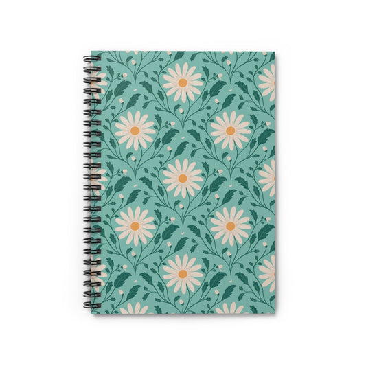 Daisy Daydream Spiral Notebook with hand - drawn artwork - Flourish Moon Studio