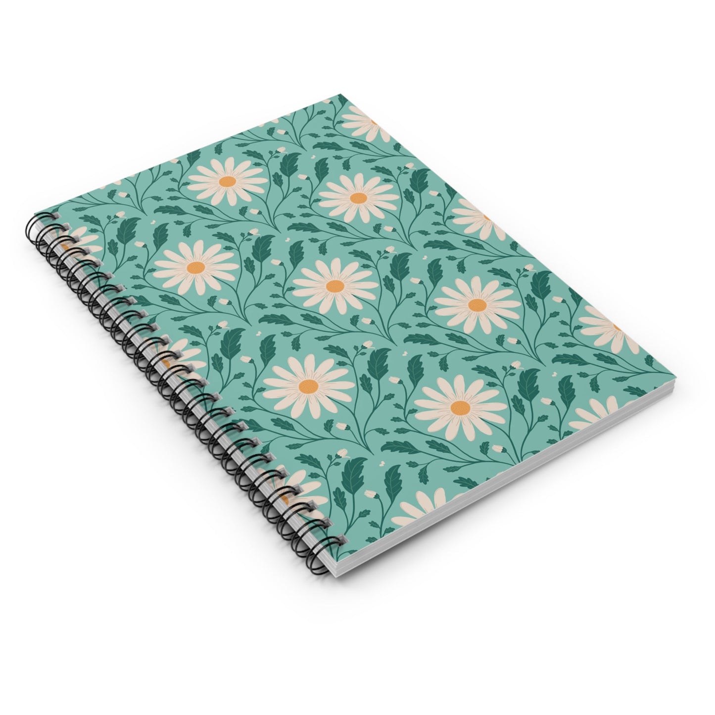 Daisy Daydream Spiral Notebook with hand - drawn artwork - Flourish Moon Studio
