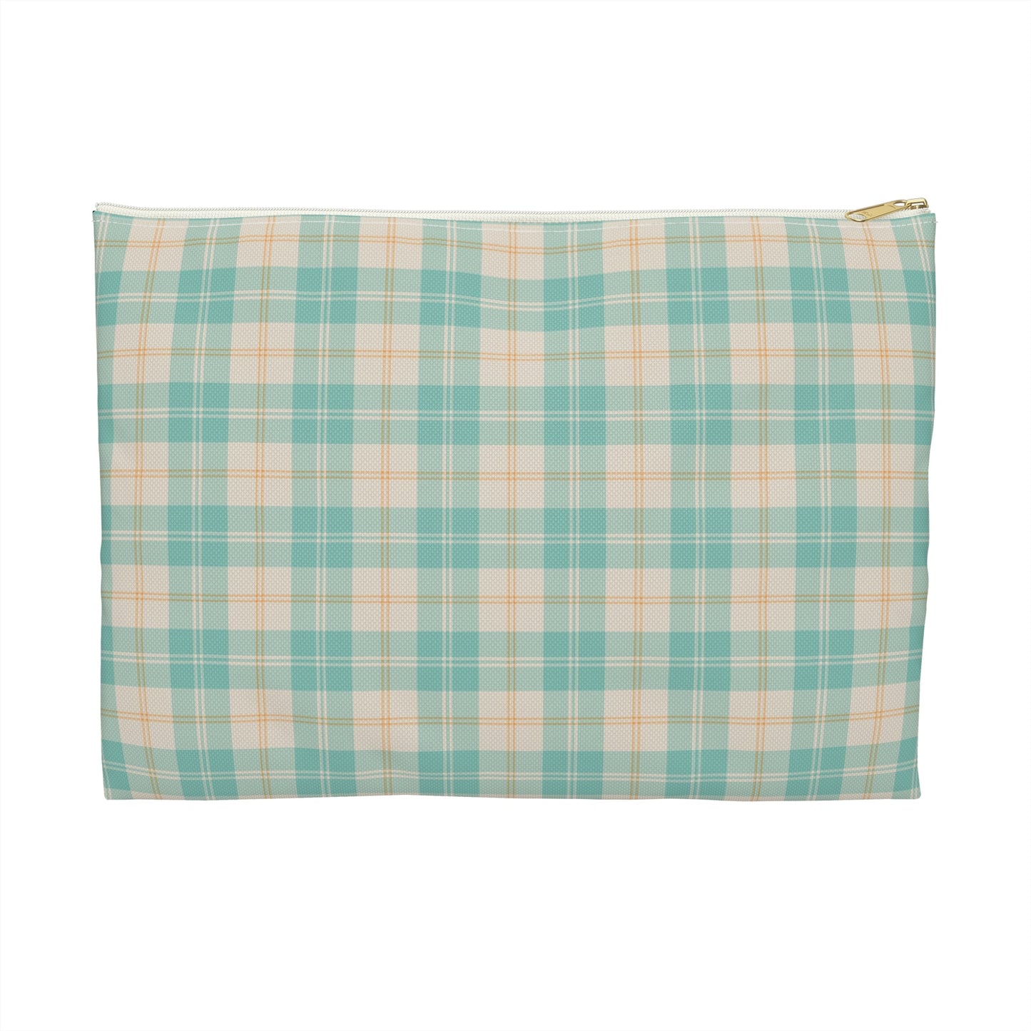 Daisy Daydream Tartan Zipper Pouch with hand - drawn artwork - Flourish Moon Studio