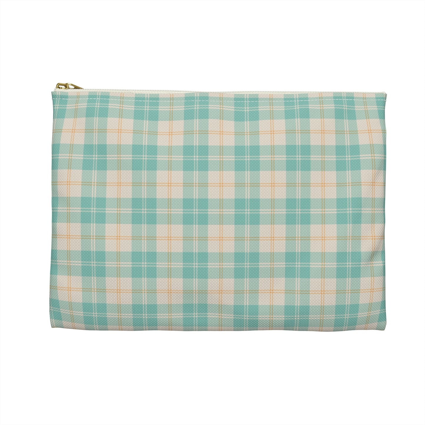 Daisy Daydream Tartan Zipper Pouch with hand - drawn artwork - Flourish Moon Studio